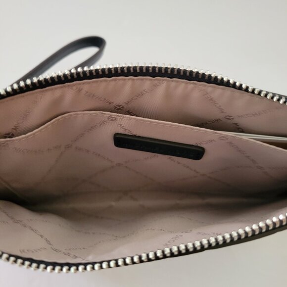 Michael Kors Jet Set Travel Large Top Zip Wristlet Clutch Navy Fruit Handbag - Picture 7 of 7